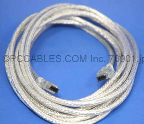 14.5FT FIREWIRE CABLE SILVER 6PIN 6PIN
