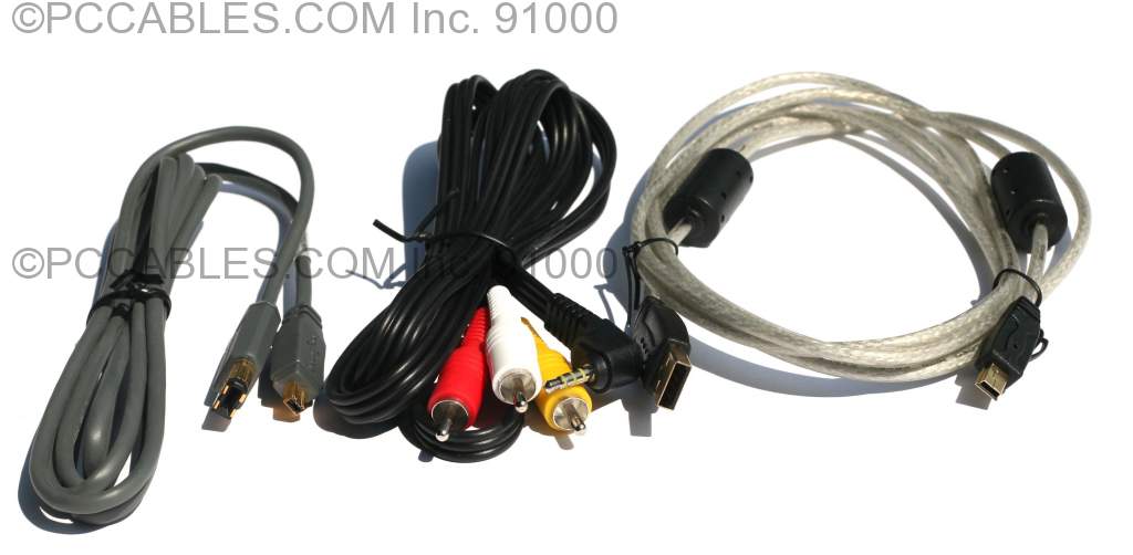 Camcorder Cable Set USB Firewire AV Cables