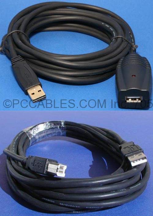 USB 2.0 COMPUTER CABLE LONG TYPE A to TYPE B CABLE 30FT(2-CABLES)