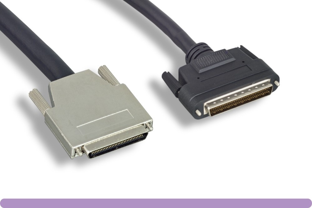 3FT SCSI-V VHDCI68-M 0.8mm to SCSI-III HPDB68-M  Thumb Screws Cable