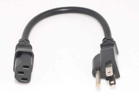 1FT Standard Power Cord Black Cable UL CE
