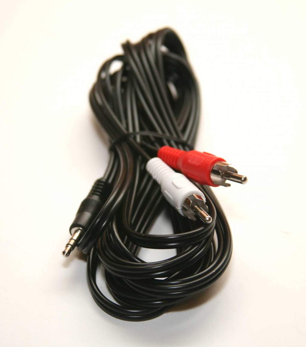 3.5mm STEREO JACK M to Dual RCA M 12FT Cable