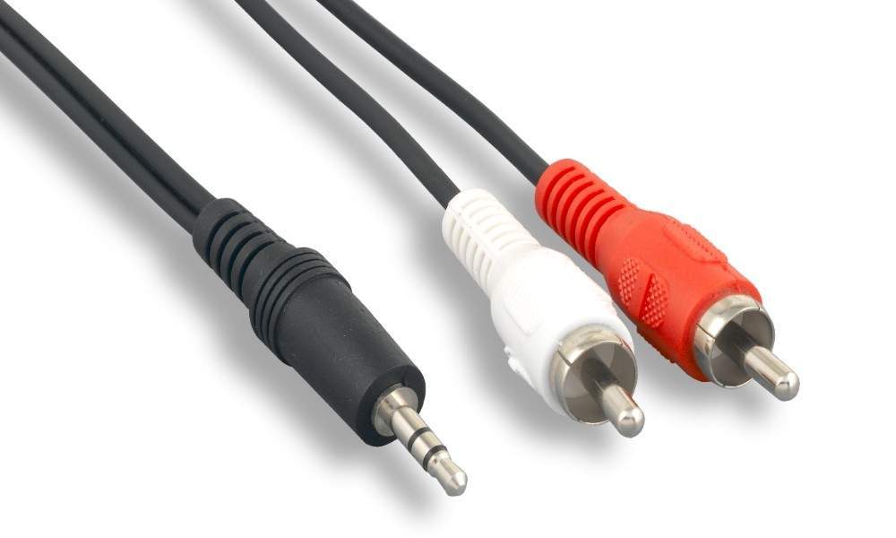 3.5mm STEREO JACK M to Dual RCA M 25FT Cable