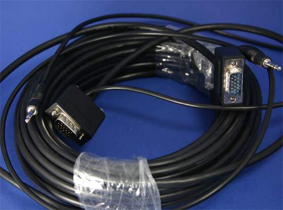 50FT SLIM VGA PLUS Audio HD15 Male to Male 50 Feet