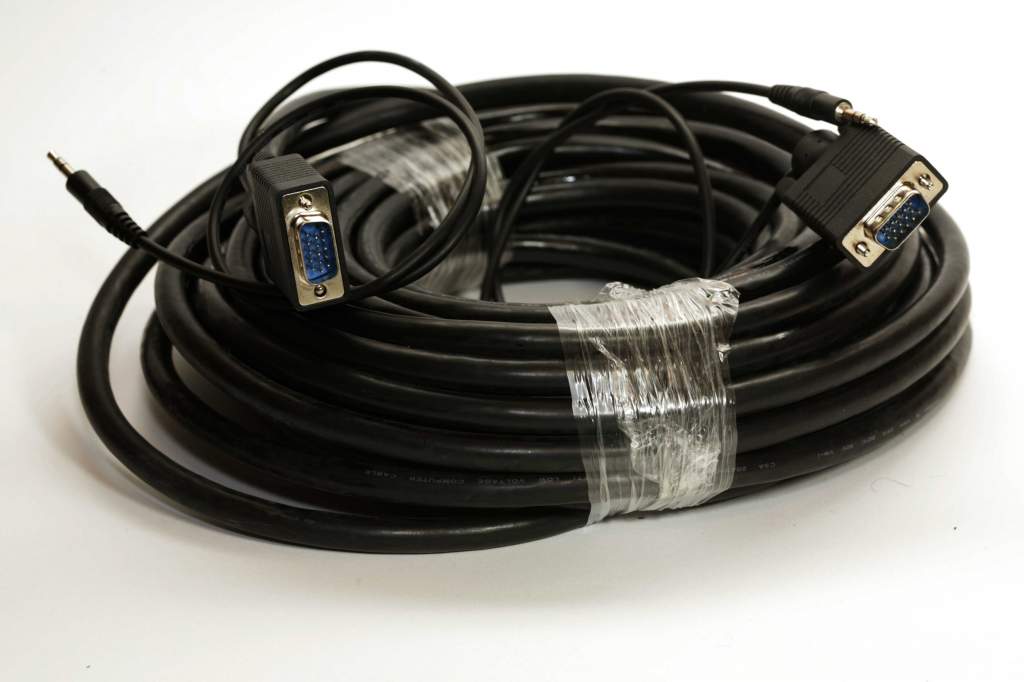 50FT SVGA with Audio Cable Monitor UL2919 HD15 3.5mm Male to Male