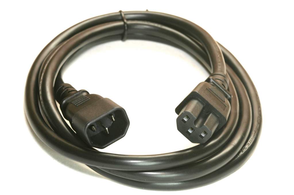 6FT Monitor to Computer - Power Extension Cable C14 C15 IEC320