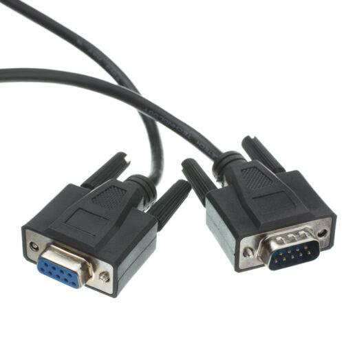 6FT Serial Extension Cable Black DB9 Male to DB9 Female RS232 USA New