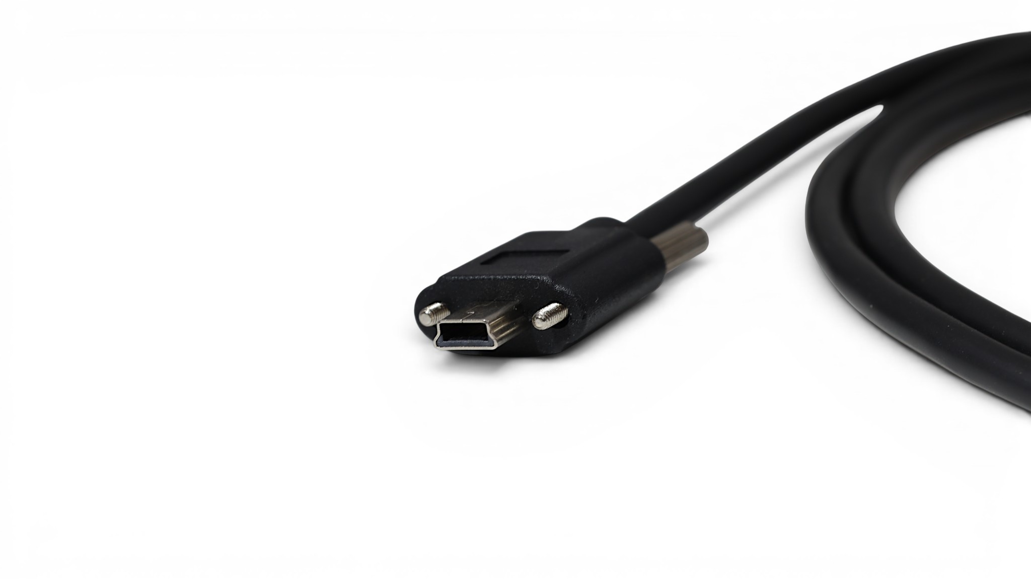 1M USB 2.0 USB-A to USB Mini-B Screw Lock Cable