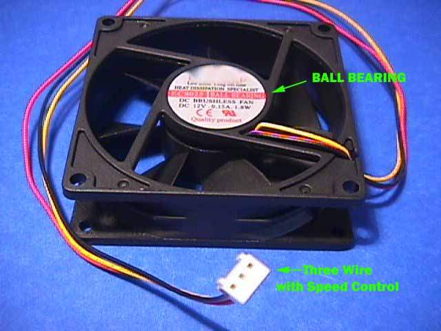 80x80 Tower Case Fan Ball Bearing 3-wire 80mm