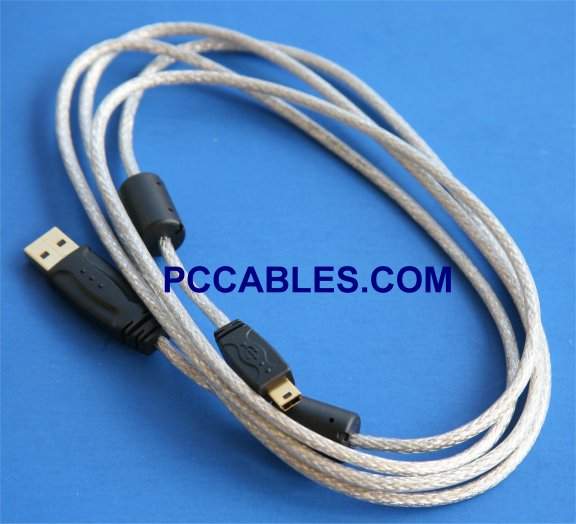 NIKON USB UC-E5 CAMERA CABLE MINI-B 5-Wire SILVER 6FT