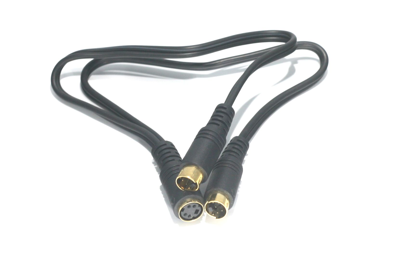 SVHS SVideo Splitter Cable 4PIN MINI Male to Male to Female 12Inch