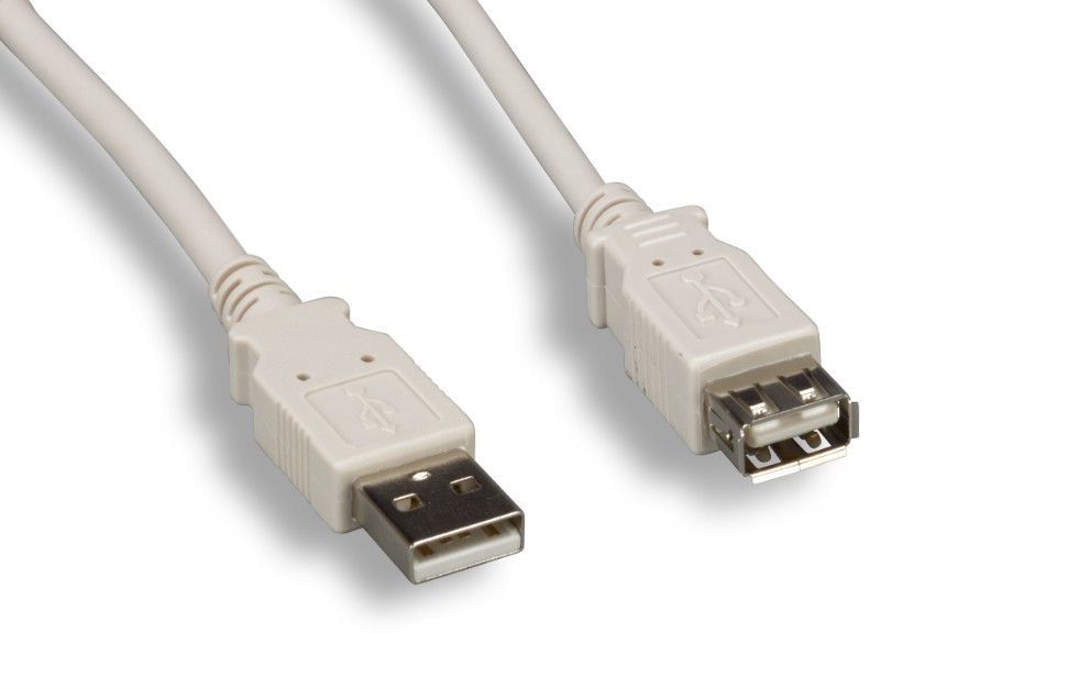 USB 2.0 Passive Extension Cable 6Ft Male Female White