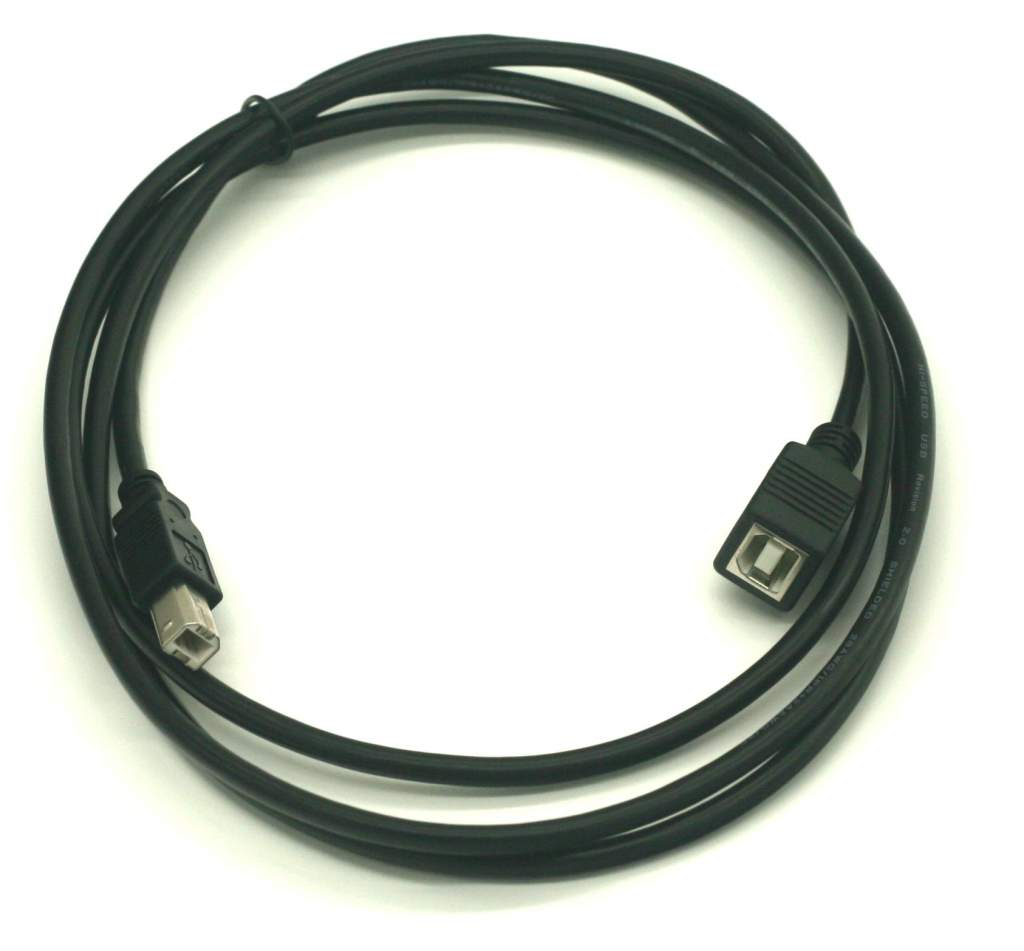 USB B Extension Cable B-Male to B-Female Black 6FT