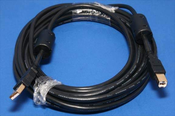 USB Cable 20 Feet Type-A to Type-B Black 20FT 20awg Power