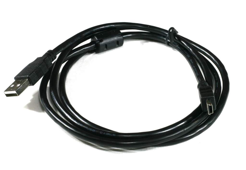 USB Mini-B Cable Black 6ft with Ferrite