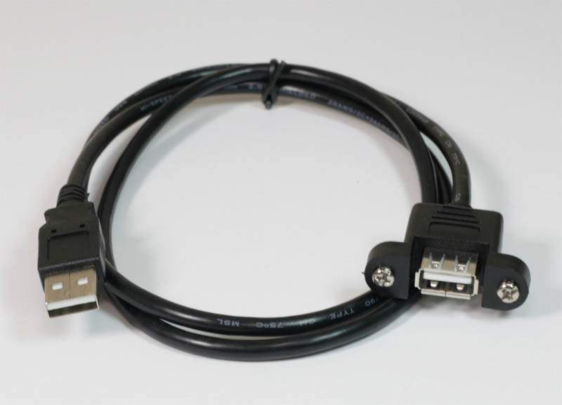 USB Panel Mount Cable Single Port Bulkhead Cable Male-Female 3FT