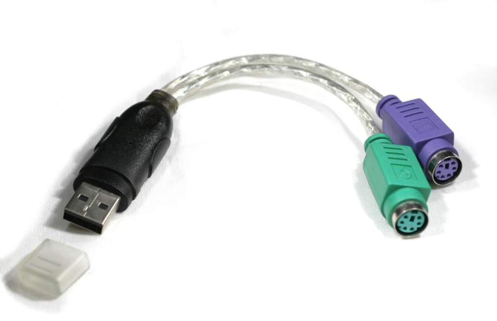 USB to PS/2  KEYBOARD and PS/2 Mouse Silver