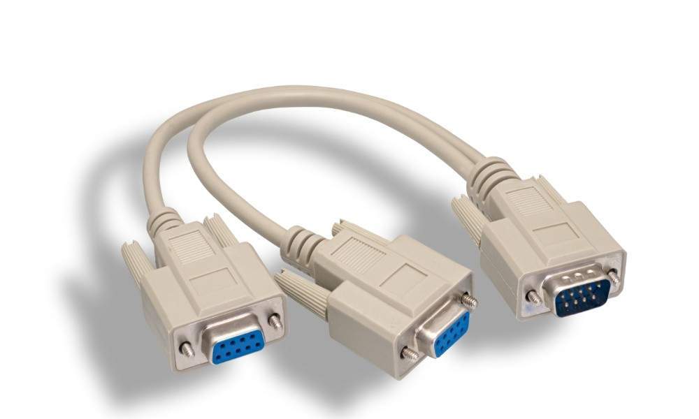 Y-Splitter Serial Cable DB9-Male to DB9-Female DB9-Female 12IN 1FT