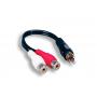 RCA Mono Male to RCA RW Female Audio Cord Y-Cable Adapter Stereo Music 6 in