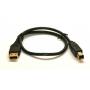 USB 2.0 Cable 18 Inch 1.5 Feet Black Gold Connectors
