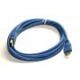 USB 3.0 SuperSpeed Micro-B Cable 6FT Gold Blue